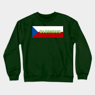 Olomouc City in Czech Republic Flag Crewneck Sweatshirt